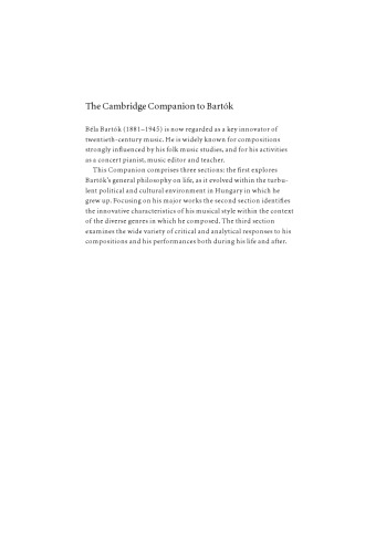 The Cambridge Companion To Bartok Bayley Amanda Ed