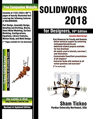 Solidworks 2018 For Designers 16th Edition Sham Tickooo