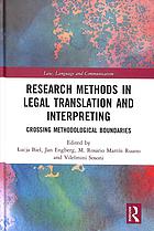 Research Methods In Legal Translation And Interpreting Crossing Methodological Boundaries Biel