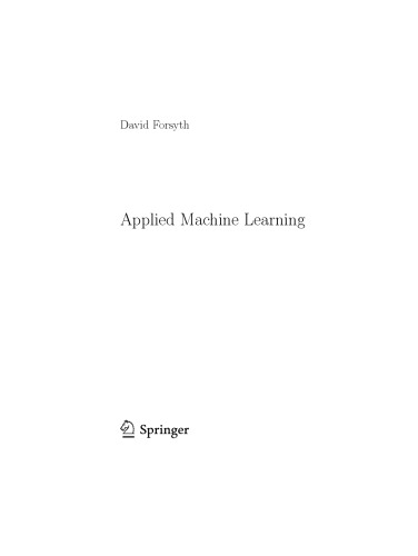 Applied Machine Learning David Forsyth