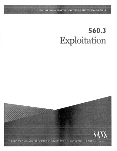 Sans 5603 Exploitation Sans Institute