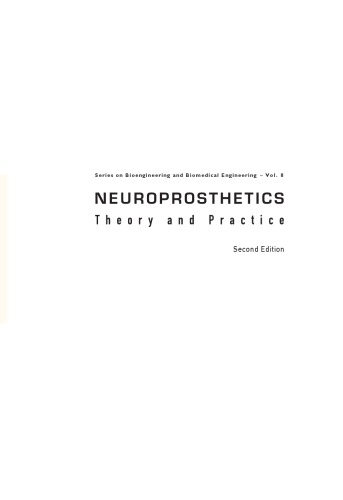 Neuroprosthetics Theory And Practice Second Edition Bioengineering And Biomedical Engineering Second Kenneth W Horch