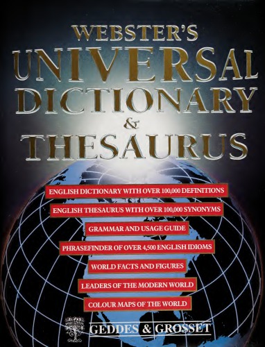 Websters Universal Dictionary And Thesaurus Webster
