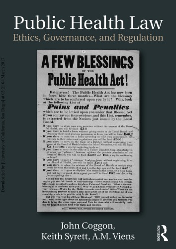 Public Health Law Ethics Governance And Regulation John Coggon