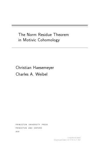 The Norm Residue Theorem In Motivic Cohomology Christian Haesemeyer Charles A Weibel