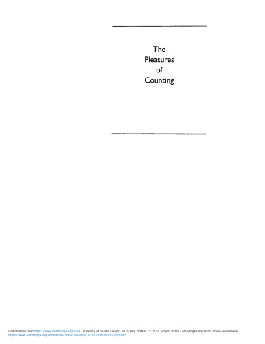 The Pleasures Of Counting 1st Edition 8th Printing Thomas William Korner