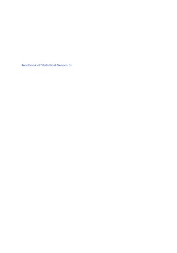 Handbook Of Statistical Genomics Two Volume Set Fourth Edition David Balding