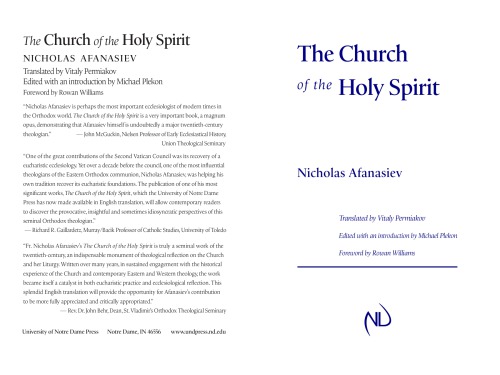 Church Of The Holy Spirit Nicholas Afanasiev Michael Plekon Vitaly Permiakov