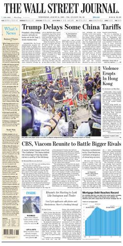 20190814 To 20190831 Wall Street Journal Wsj Wall Street Journal