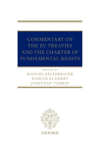 The Eu Treaties And The Charter Of Fundamental Rights A Commentary Manuel Kellerbauer