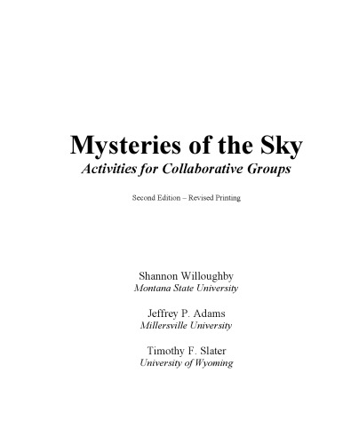 Mysteries Of The Sky Activities For Collaborative Groups Hardcover Shannon Willoughby Jeff Adams