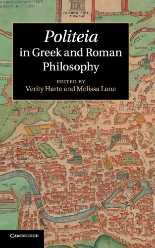 Politeia In Greek And Roman Philosophy Verity Harte Melissa Lane
