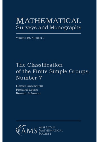 The Classification Of The Finite Simple Groups Number 7 Daniel Gorenstein Richard Lyons Ronald Solomon