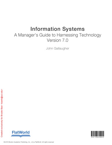 Information Systems A Managers Guide To Harnessing Technology John Gallaugher