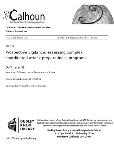 Prospective Vigilance Assessing Complex Coordinated Attack Preparedness Programs Jared B Goff
