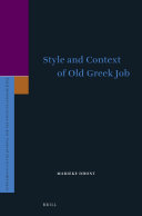 Style And Context Of Old Greek Job Dhont M
