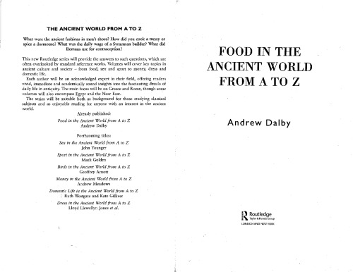 Food In The Ancient World From A To Z Paperback Andrew Dalby