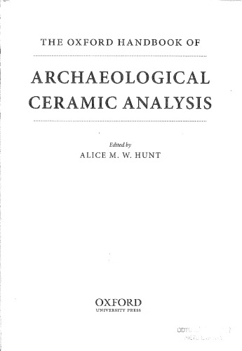 The Oxford Handbook Of Archaeological Ceramic Analysis Hardcover Alice M W Hunt