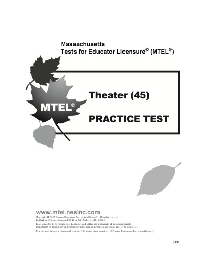Theater 45 Practice Test Anonymous