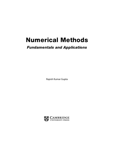 Numerical Methods Fundamentals And Applications Rajesh Kumar Gupta