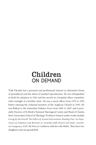 Children On Demand The Ethics Of Defying Nature Tom Frame