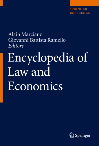 Encyclopedia Of Law And Economics 1st Ed 2019