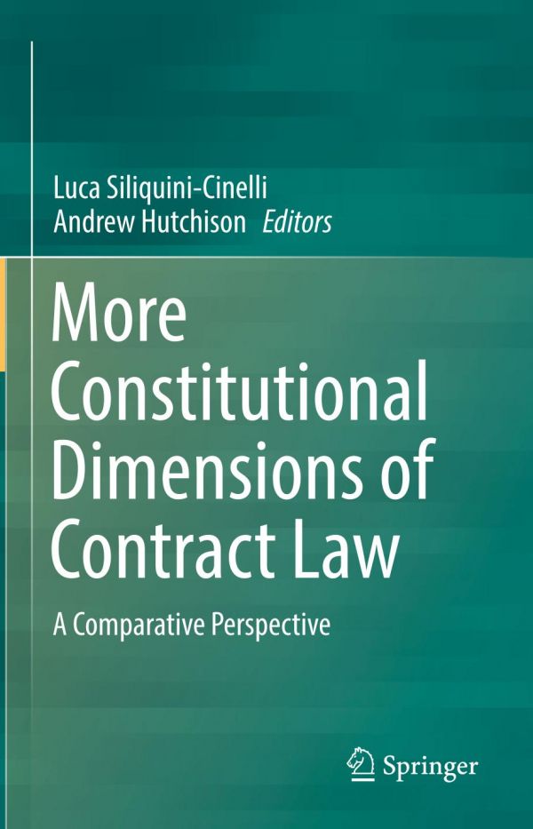 More Constitutional Dimensions Of Contract Law A Comparative Perspective 1st Ed Luca Siliquinicinelli