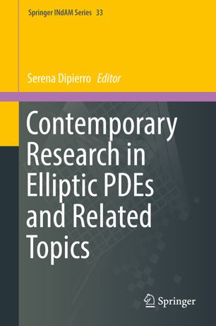 Contemporary Research In Elliptic Pdes And Related Topics 1st Ed Serena Dipierro