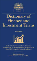Dictionary Of Finance And Investment Terms John Downes Jordan Goodman