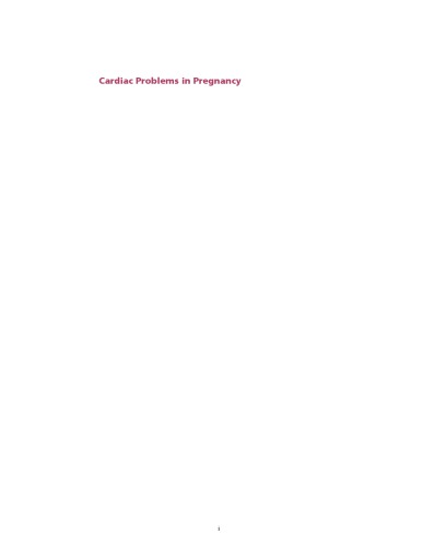 Cardiac Problems In Pregnancy 4th Edition Uri Elkayam