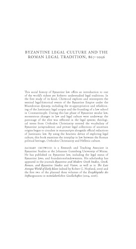 Byzantine Legal Culture And The Roman Legal Tradition 8671056 Zachary Chitwood
