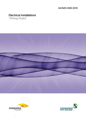 Asnzs 30002018 Wiring Rules 6th Edition Standards Australia