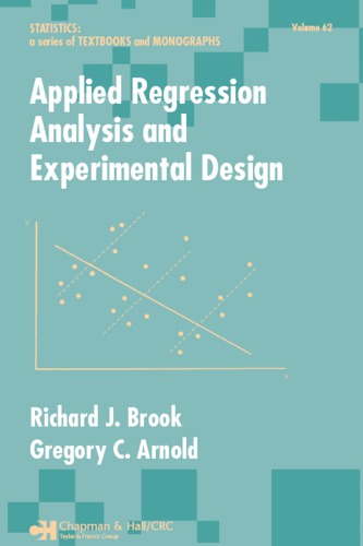 Applied Regression Analysis And Experimental Design Brook Richard J