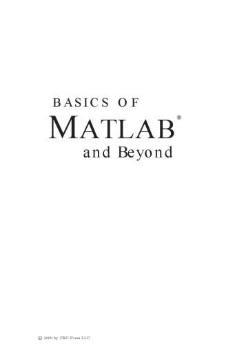 Basics Of Matlab And Beyond Knight Andrew