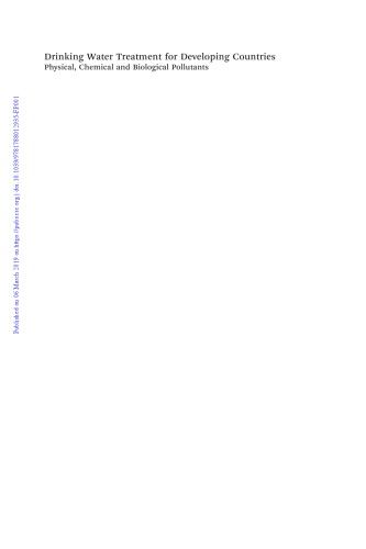 Drinking Water Treatment For Developing Countries Physical Chemical And Biological Pollutants Kumar
