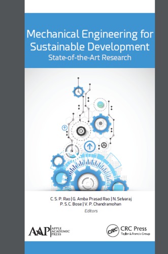 Mechanical Engineering For Sustainable Development Stateoftheart Research Amba Prasad Rao