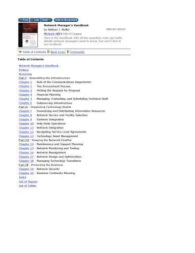 Network Managers Handbook Muller Nathan J