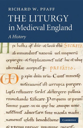The Liturgy In Medieval England A History Pfaff Richard William