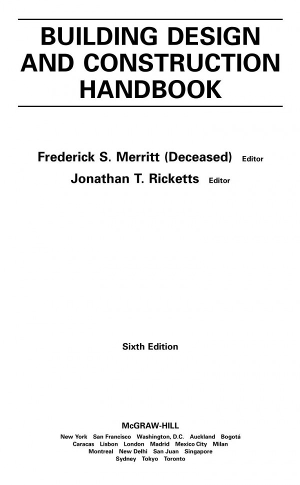 Building Design And Construction Handbook 6th Ed Merritt Frederick S Ricketts