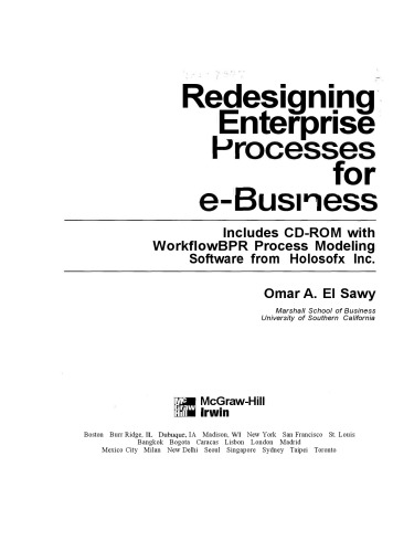 Redesigning Enterprise Processes For Ebusiness El Sawy Omar A