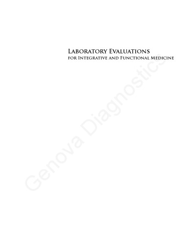 Laboratory Evaluations For Integrative And Functional Medicine 2nd Richard S Lord