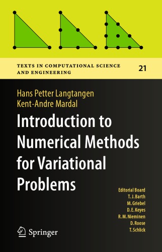 Introduction To Numerical Methods For Variational Problems 1st Edition Langtangen