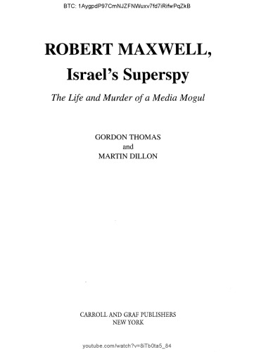 Robert Maxwell Israels Superspy The Life And Murder Of A Media Mogul Gordon Thomas
