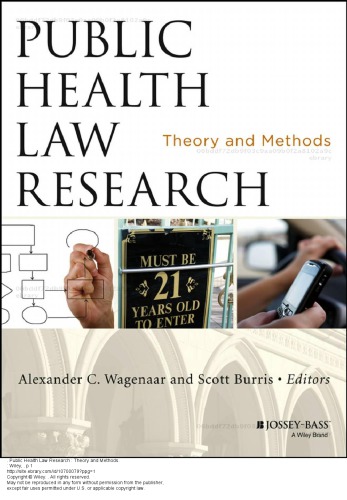 Public Health Law Research Theory And Methods Alexander C Wagenaar
