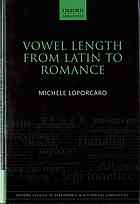 Vowel Length From Latin To Romance First Edition Loporcaro Michele