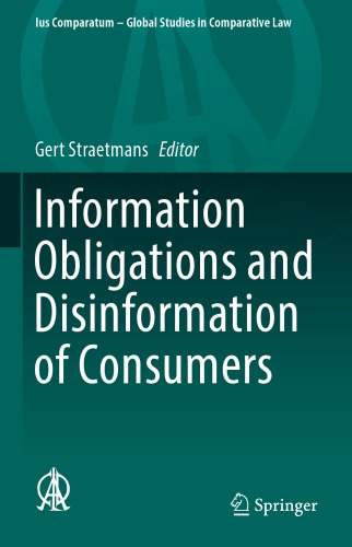 Information Obligations And Disinformation Of Consumers Gert Straetmans