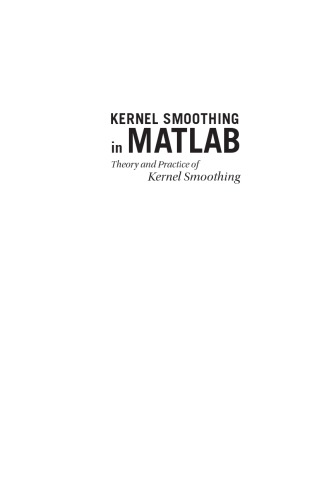 Kernel Smoothing In Matlab Theory And Practice Of Kernel Smoothing Ivanka Horova