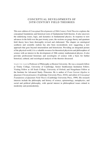 Conceptual Developments Of 20th Century Field Theories Cao Tian Yu