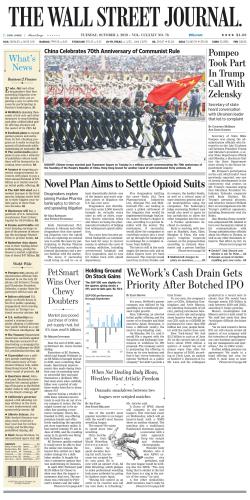2019 October First Half Wall Street Journal Wsj Wall Street Journal Wsj