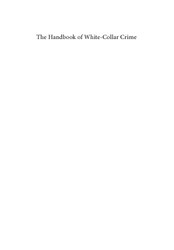 The Handbook Of Whitecollar Crime Melissa L Rorie Charles F Wellford